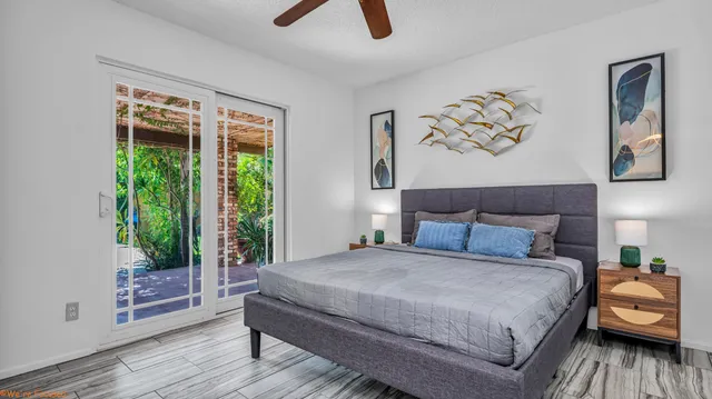 a view of a swimming pool with a sitting space