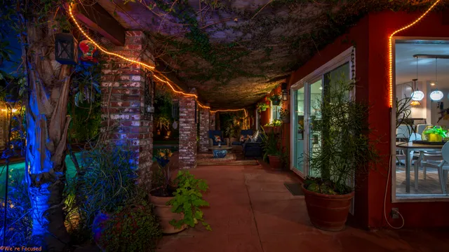 a backyard of a house with lots of green space