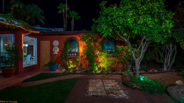 a view of a backyard