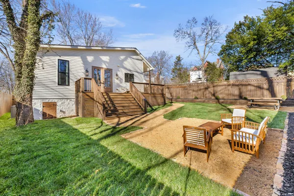 a view of a backyard with a garden