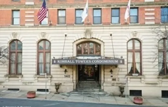 a front view of a building