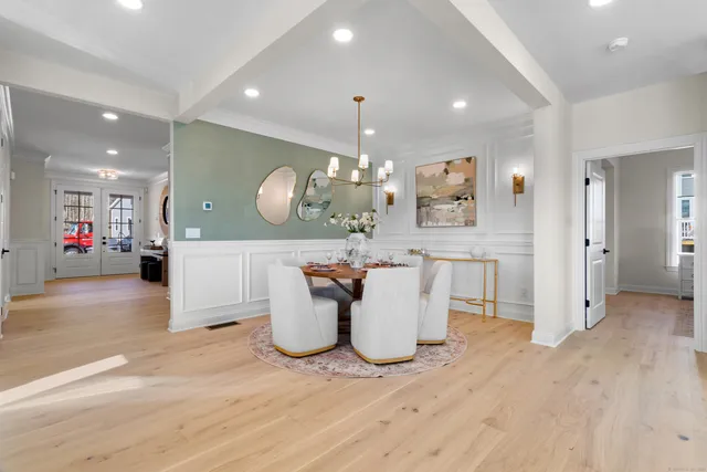 a view of a dining room and livingroom view