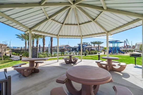 a view of a swimming pool with a patio