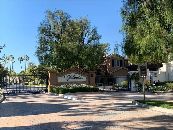 a view of a city and tree in the background