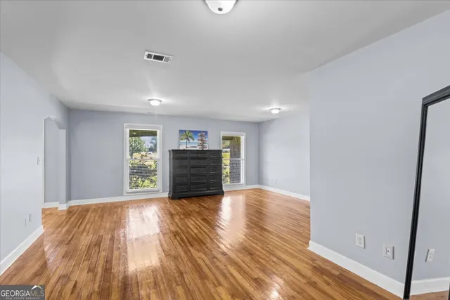 a view of small space with empty racks