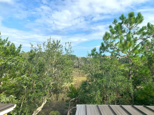 a view of a swimming pool with a garden
