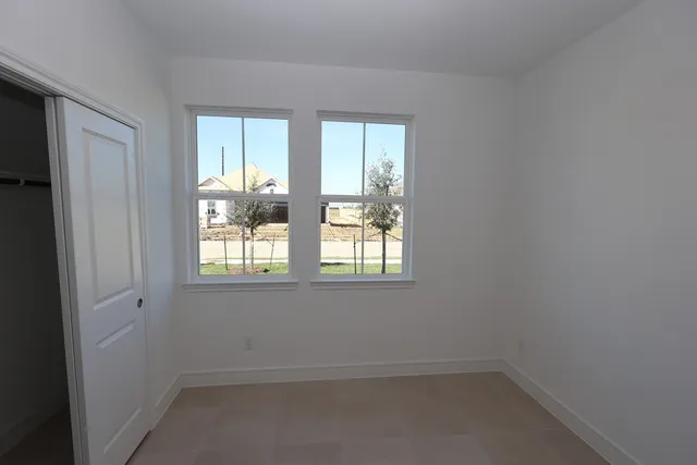 an empty room with a window