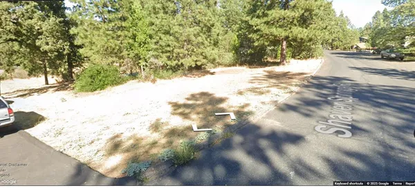 a view of dirt yard with a tree
