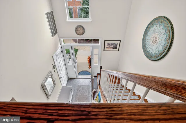a view of a hallway with washer and dryer