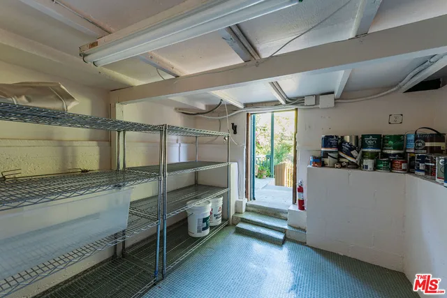 a balcony with wooden floor