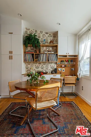 a workspace with furniture