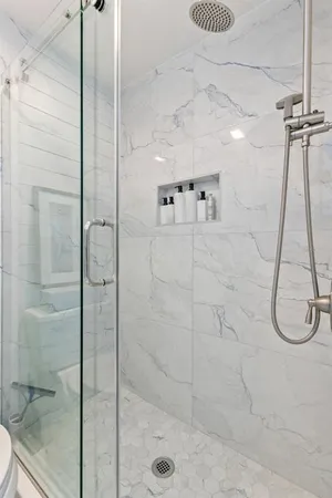 a bathroom with a shower