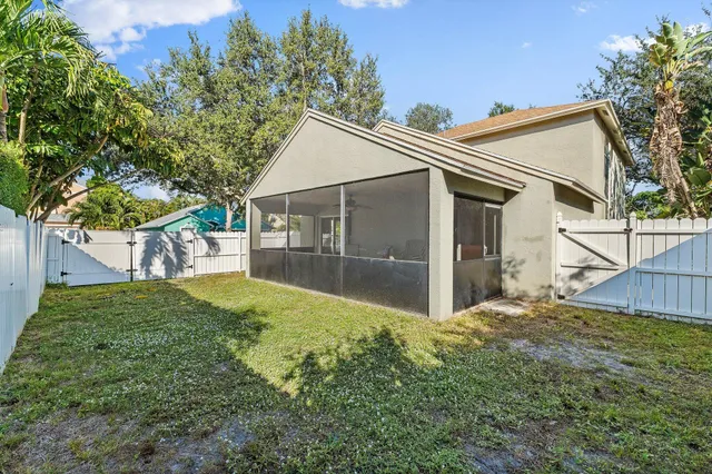 a view of backyard of house