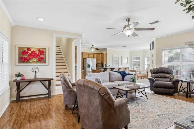 a living room with furniture