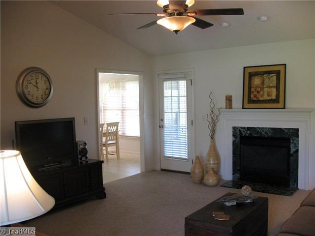 Living Room. Marble Fireplace