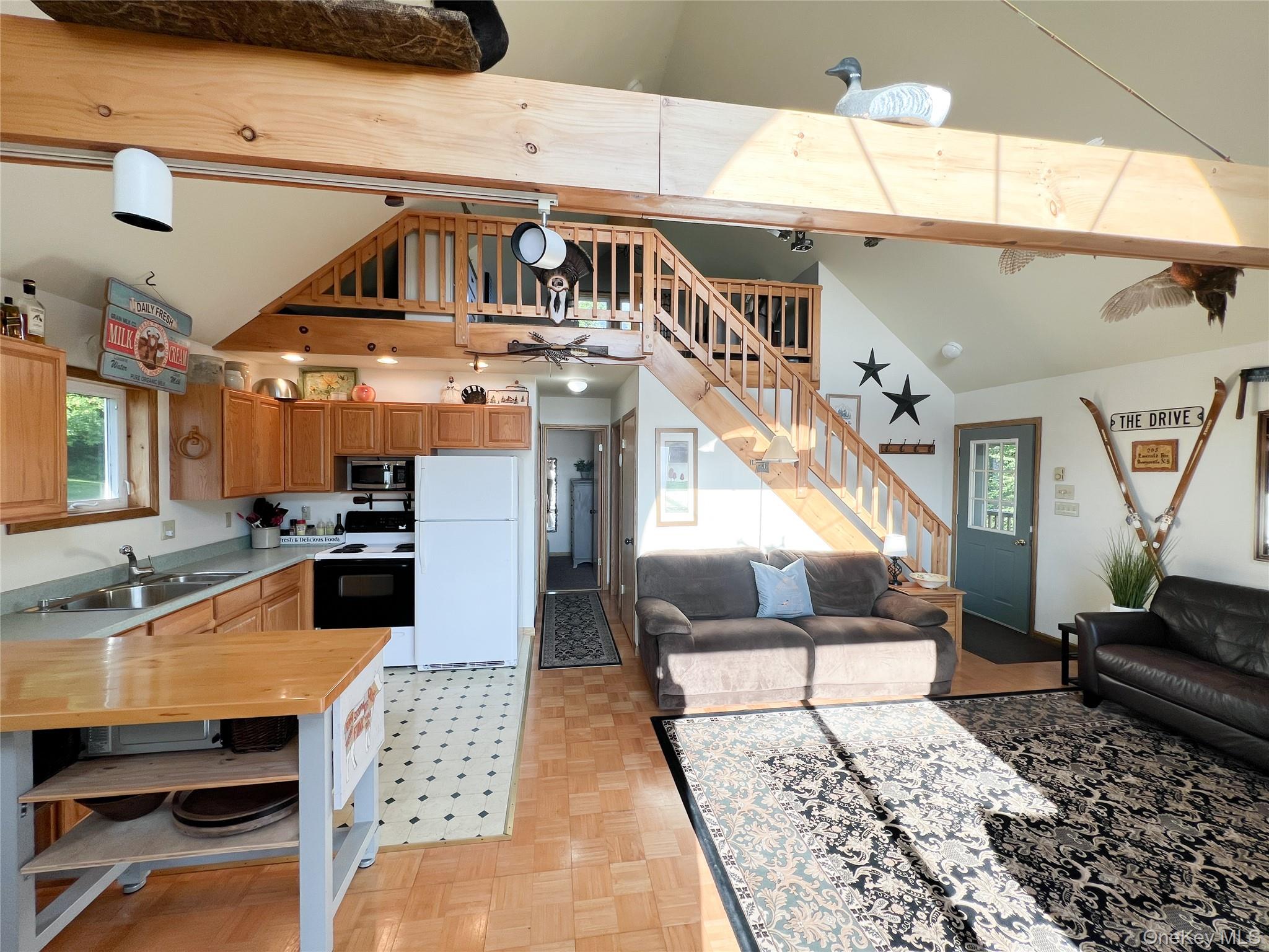295 Emerald Heights Road Delancey, NY 13752 - Photo 19 of 30 Vaulted ceilings with exposed wood beams