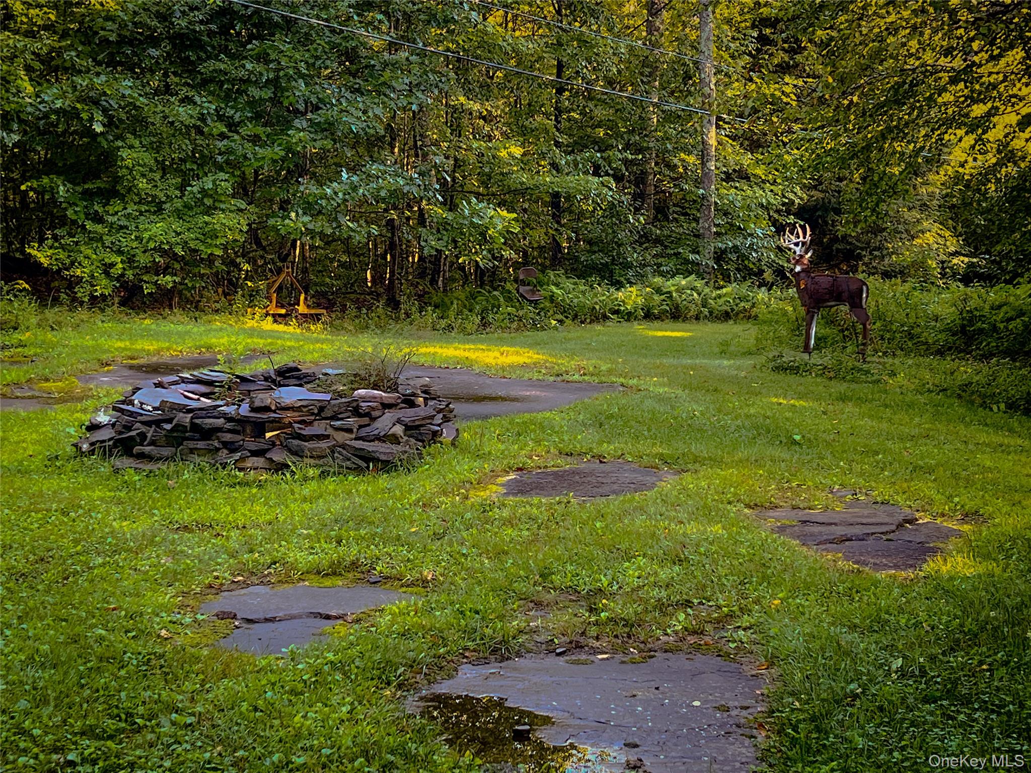 295 Emerald Heights Road Delancey, NY 13752 - Photo 9 of 30 Expansive grassy area featuring a circular stone fire pit