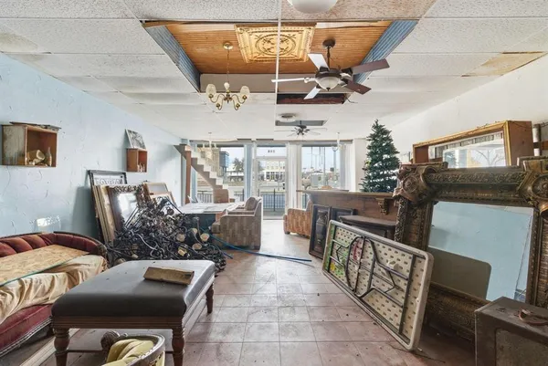 a living room with furniture