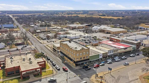 an aerial view of a city