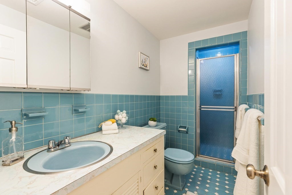 29 Saddle Club Road Lexington, MA 02420 - Photo 19 of 22 a bathroom with a sink toilet and shower