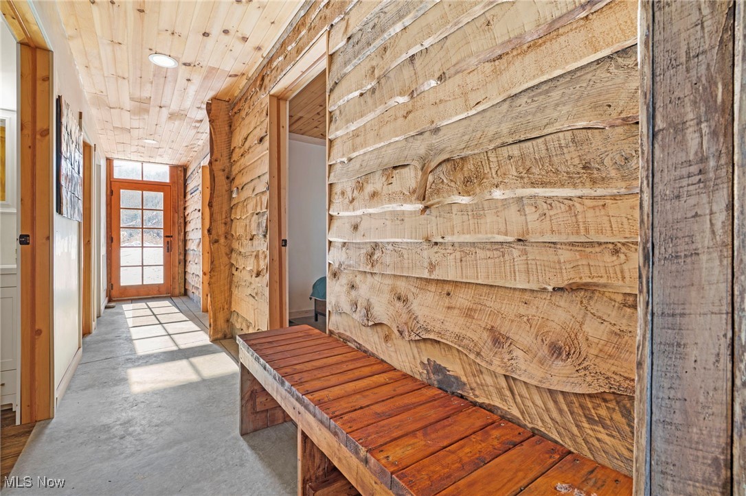 15216 Grove Road Southwest Port Washington, OH 43837 - Photo 28 of 50 Entry with live edge wood crafted from on-site trees