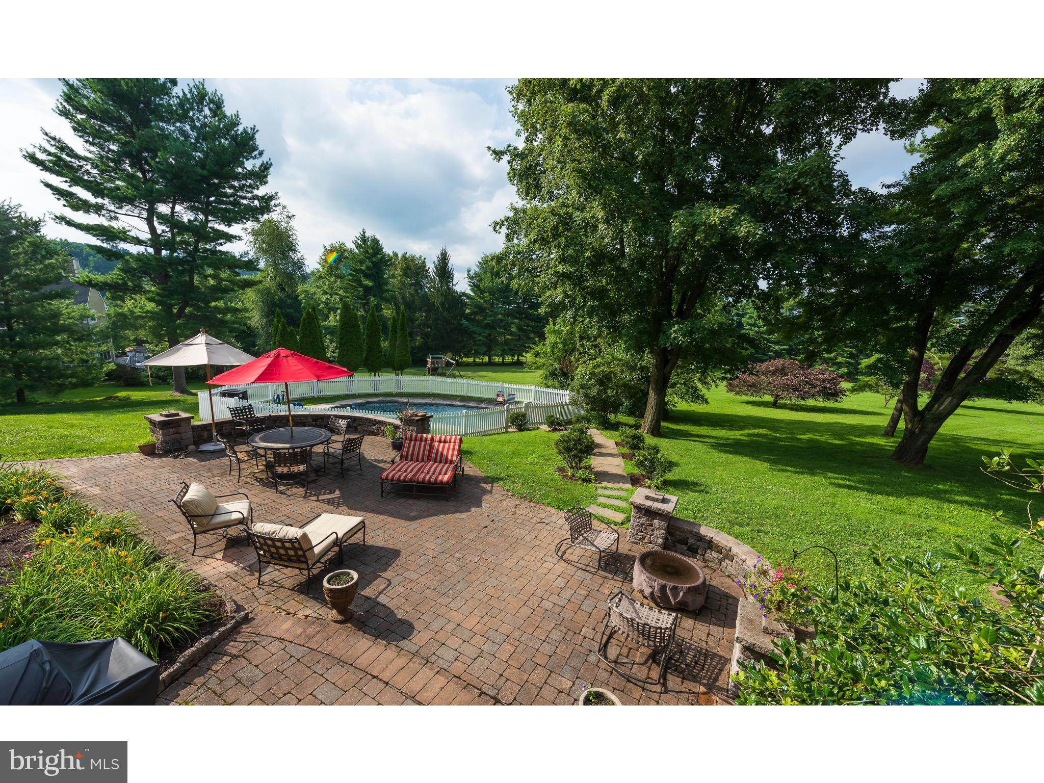 2174 Pikeland Road Malvern, PA 19355 - Photo 42 of 53 Rear Paver Patio with Pool View