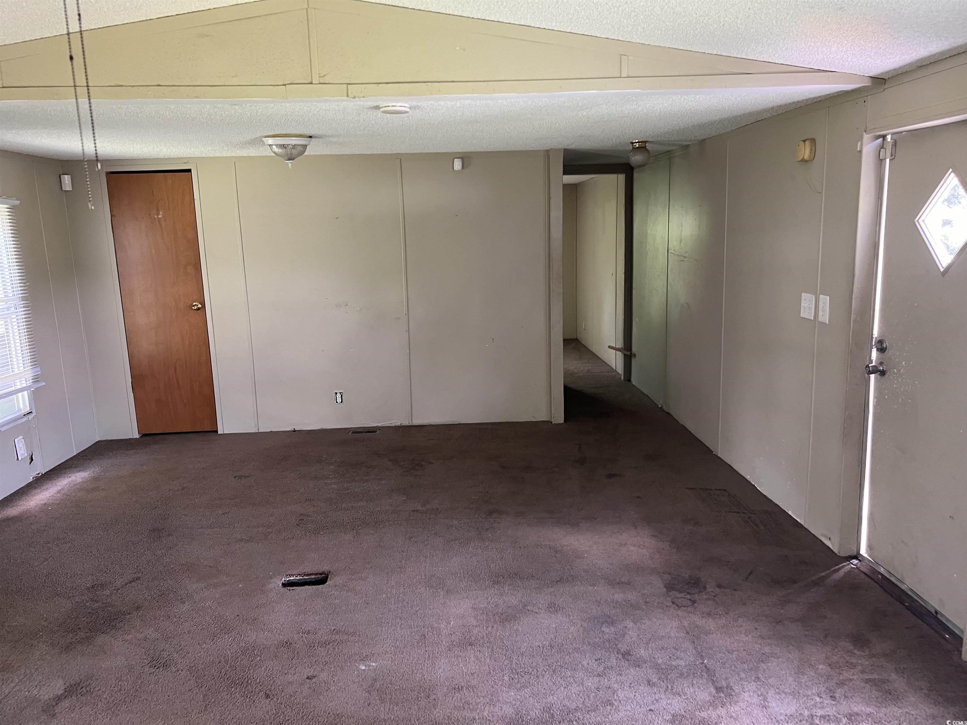 1118 Decatur Street Northeast Orangeburg, SC 29118 - Photo 11 of 14 Carpeted spare room with healthy amount of natural light, a textured ceiling, and lofted ceiling