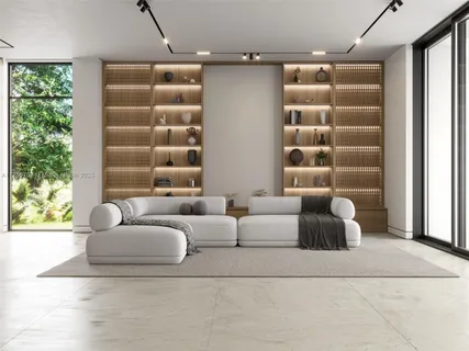 a living room with furniture