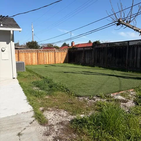 a backyard of a house