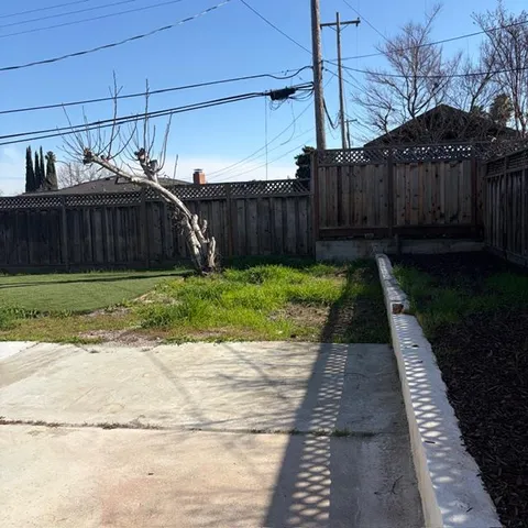 a view of a backyard