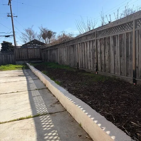 a view of a backyard