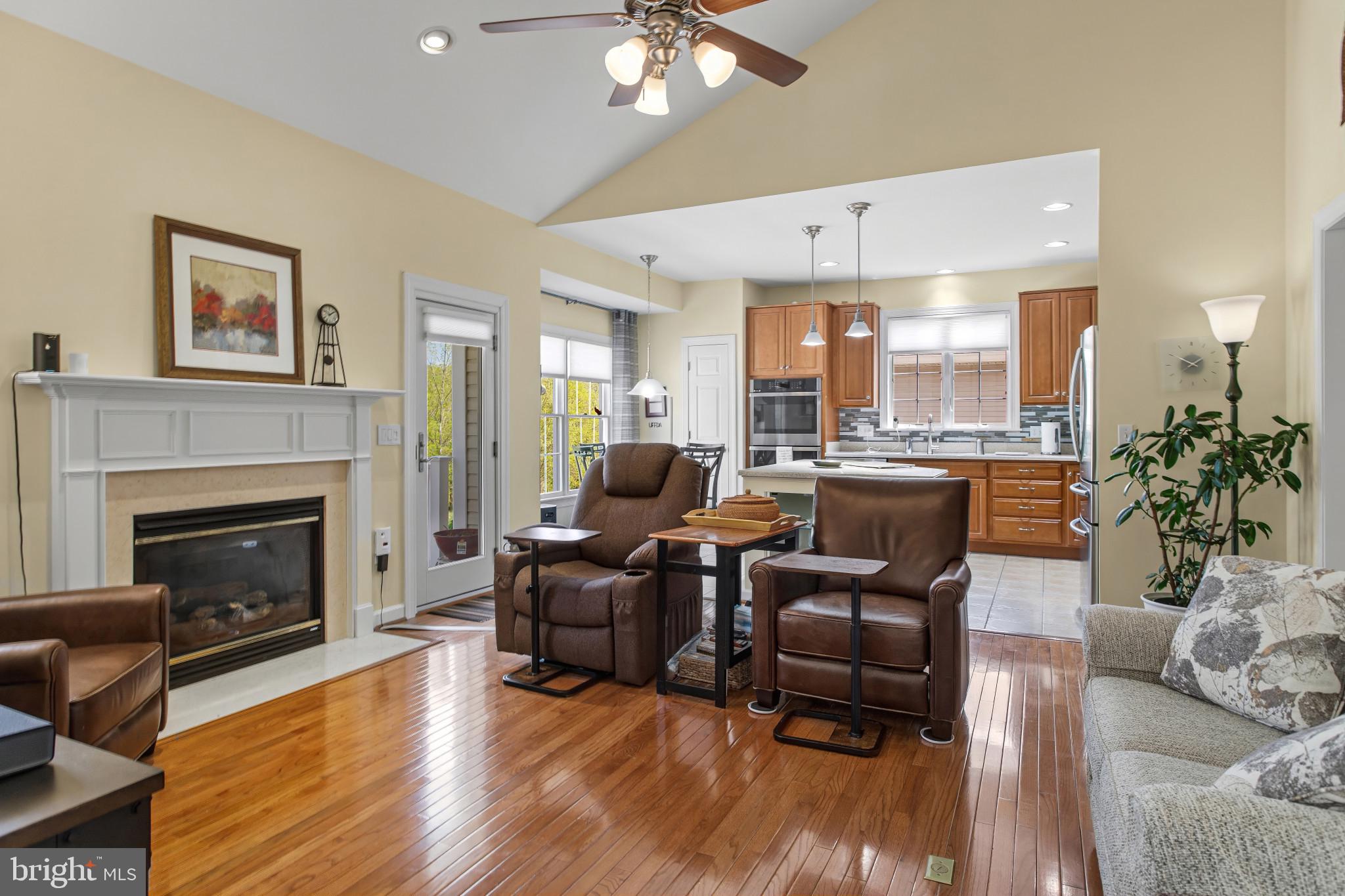 7 Derr Lane Middletown, MD 21769 - Photo 8 of 33 Living Room w/ Gas Fireplace + Vaulted Ceiling