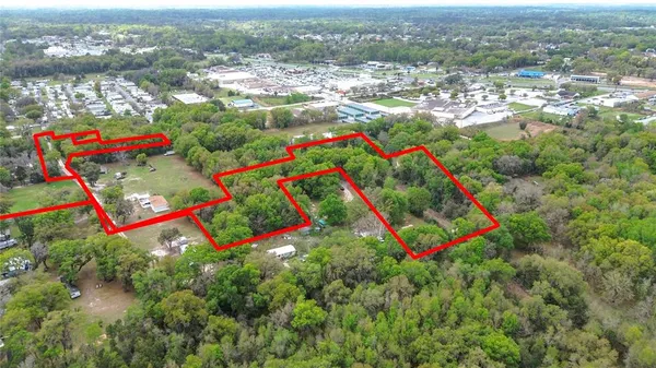 an aerial view of multiple houses