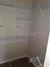 a view of small space with racks on the wall
