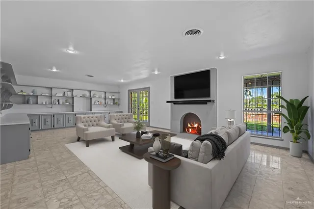 a view of empty room with windows