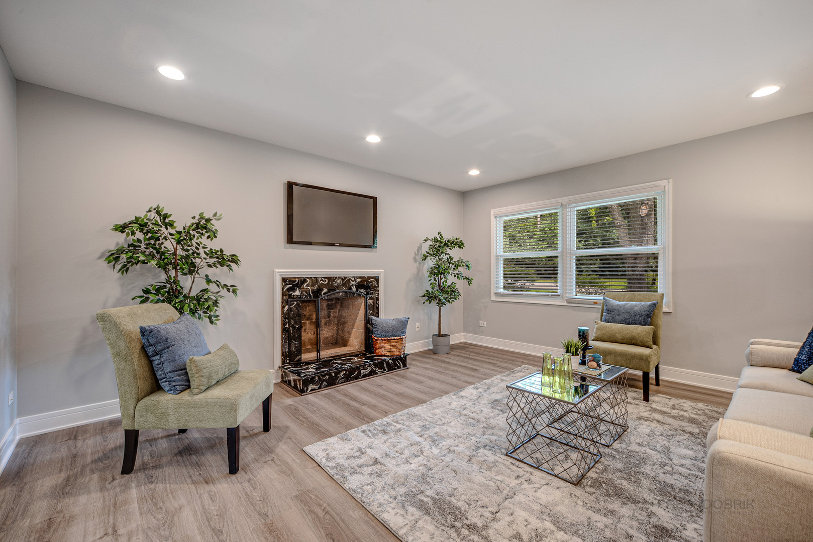 110 Haman Road Inverness, IL 60010 - Photo 3 of 30 a living room with furniture a window and a fireplace