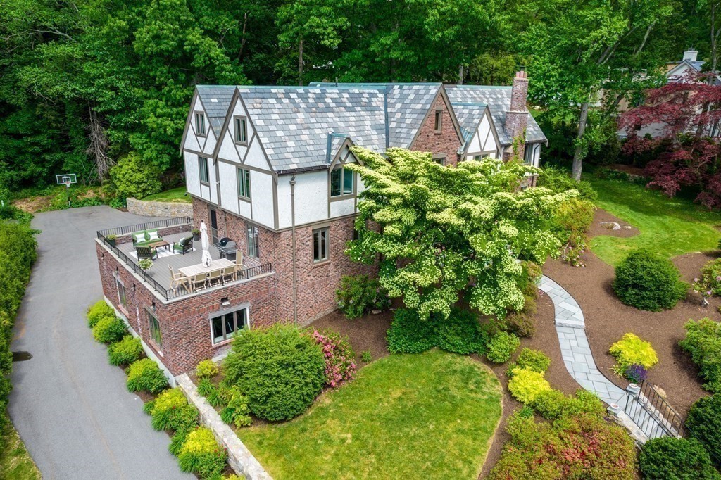 32 Maugus Avenue Wellesley, MA 02481 - Photo 5 of 42 an aerial view of a house with a garden