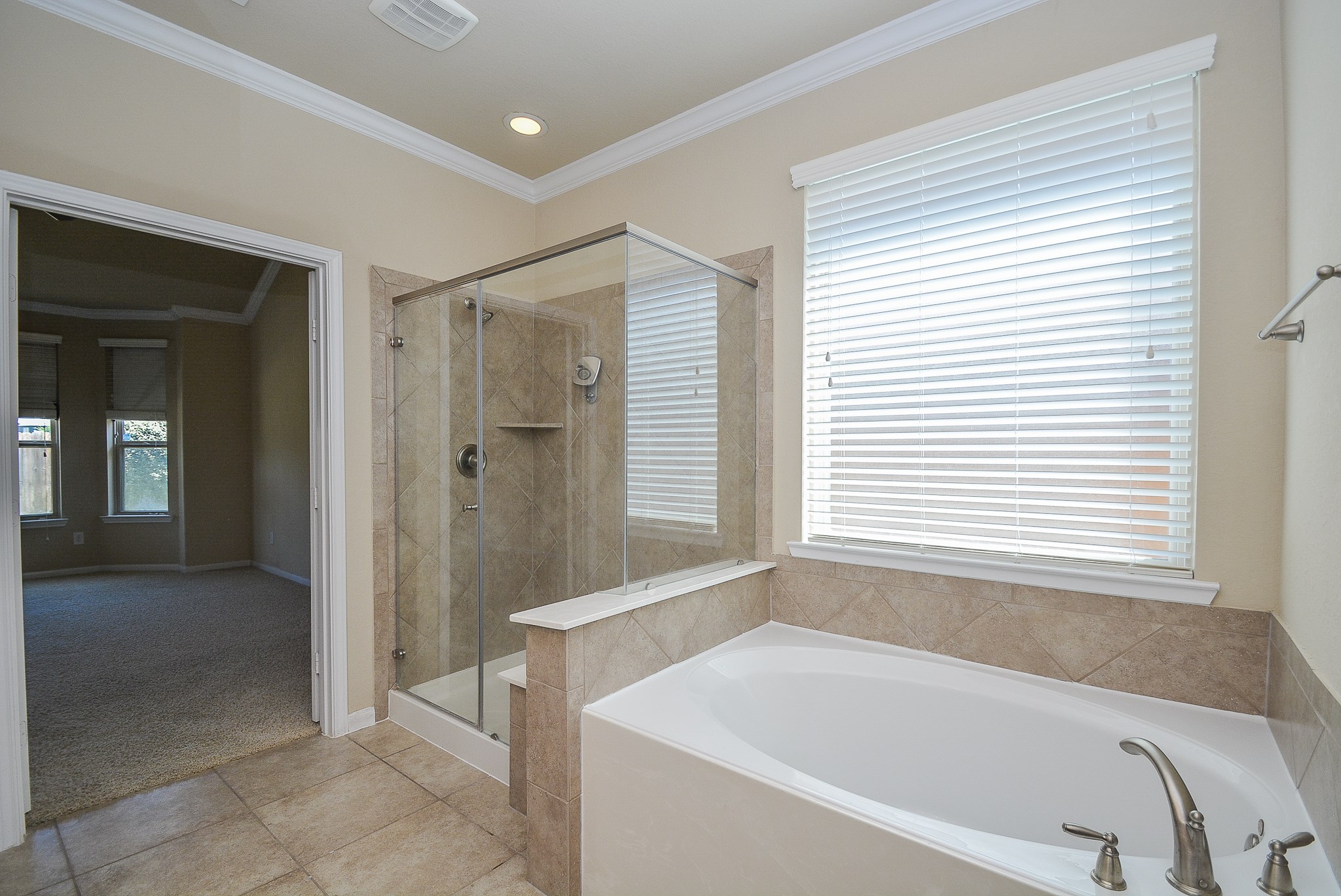 28258 Natalie Bend Road Katy, TX 77494 - Photo 19 of 32 Huge Stand up shower and tub in master bedroom.