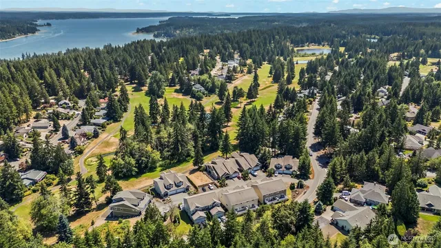 a view of lake and yard