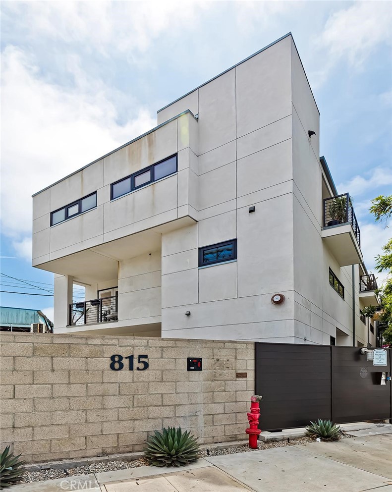 a front view of a building with street
