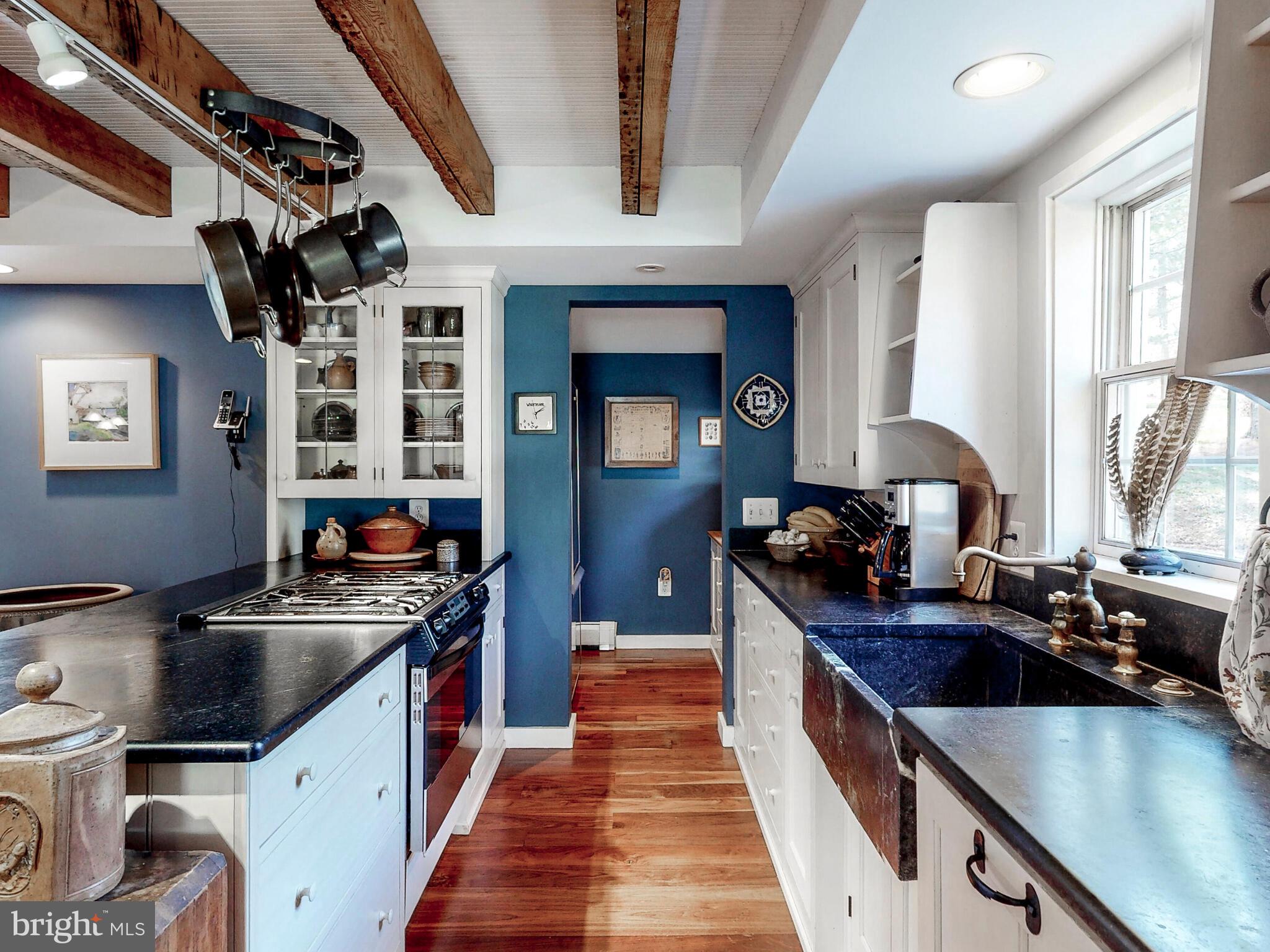 1901 Brighton Dam Road Brookeville, MD 20833 - Photo 17 of 92 Soapstone counters, apron sink & drop-in gas range