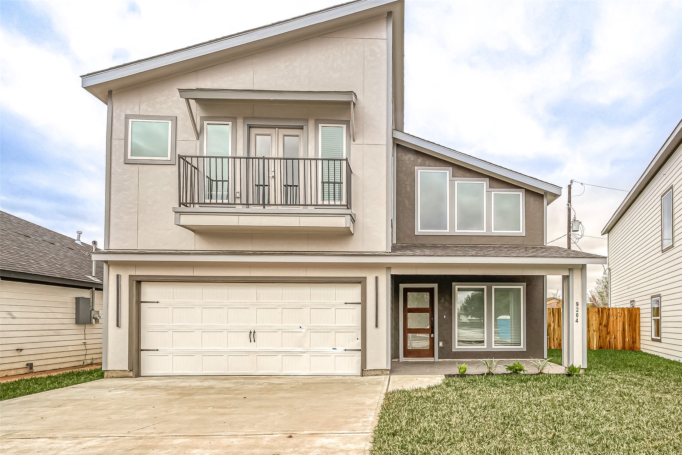 a front view of a house