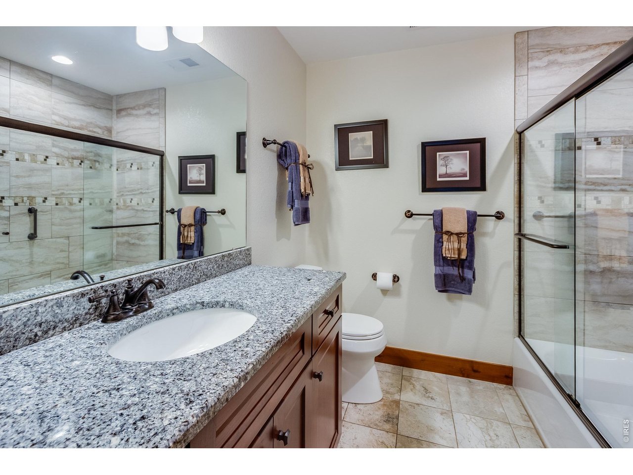2209 Fish Creek Road Estes Park, CO 80517 - Photo 28 of 50 Beautiful lower-level bathroom with stunning high-end finishes.