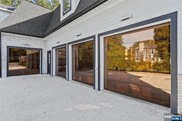 a large room with window