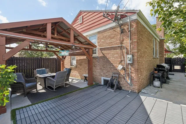 a view of outdoor space with seating