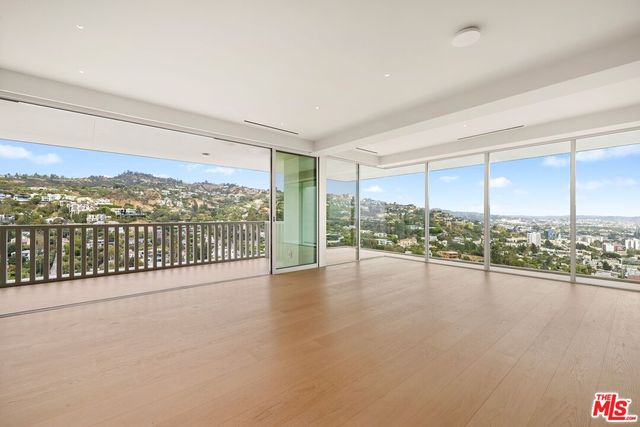 a view of a city from a balcony