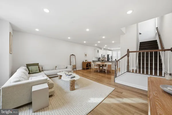 a living room with furniture and a couch