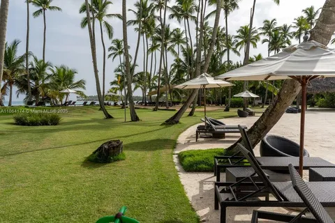 a view of a park with slide