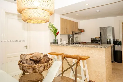 a living room with a couch and a table