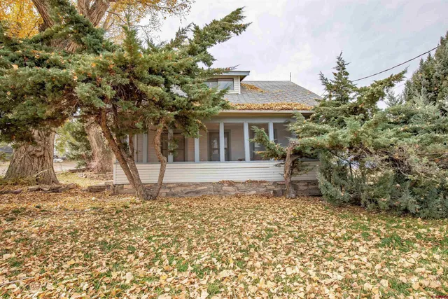a house with trees in front of it